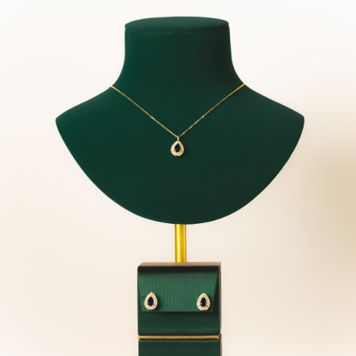 سلسال مع أقراط من بديل الذهب