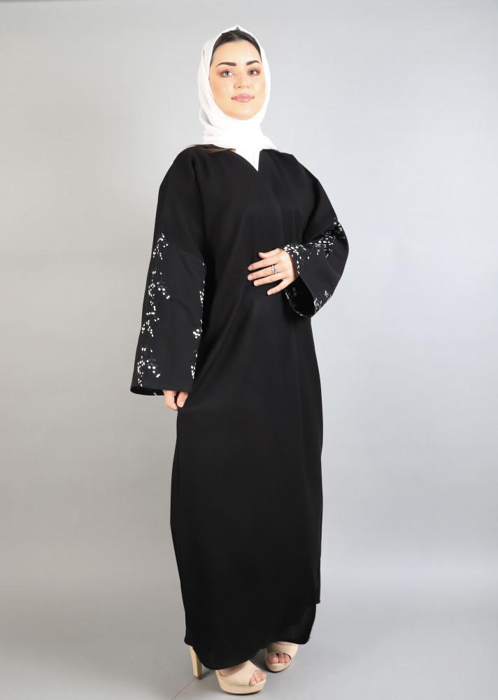 عباية تطريز اسود