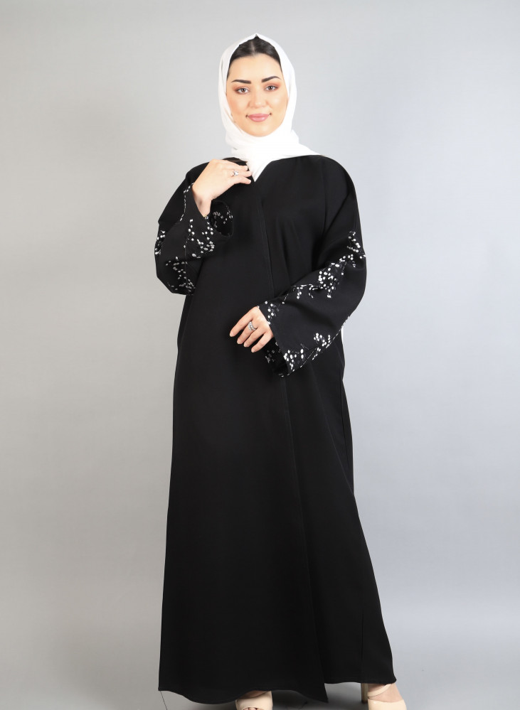 عباية تطريز اسود