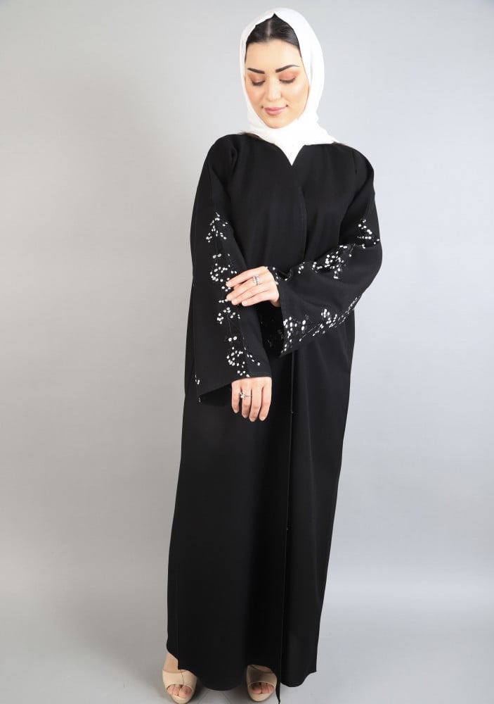 عباية تطريز اسود