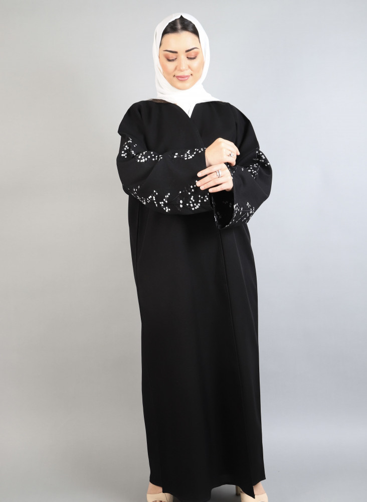 عباية تطريز اسود