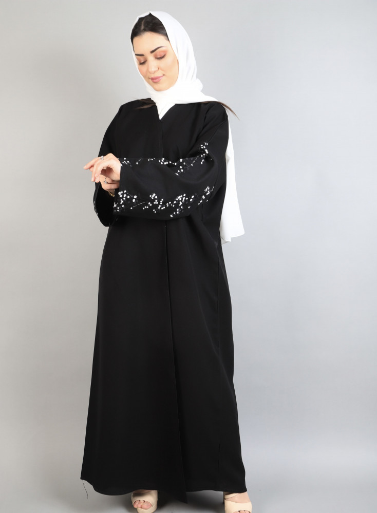 عباية تطريز اسود